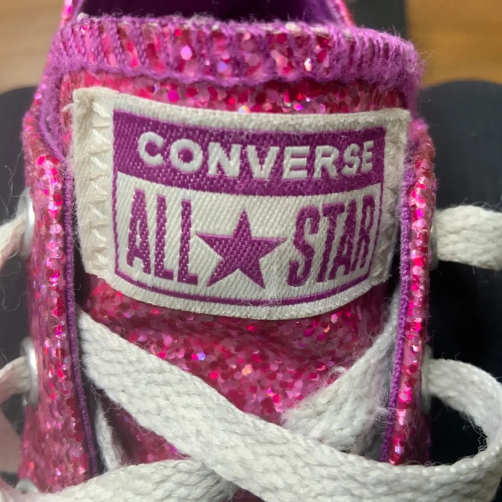 Converse All Star Pink Glitter Low Top Sneakers